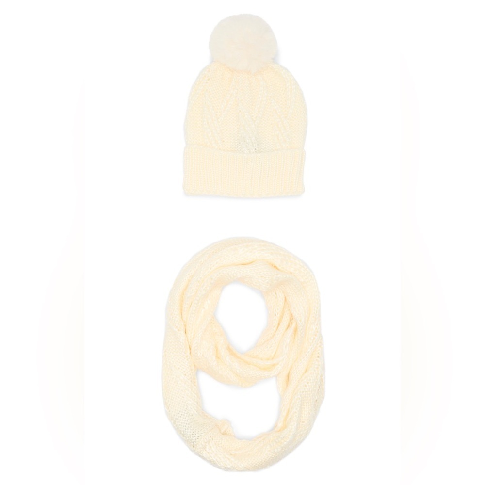 Vince Camuto Pom Beanie & Infinity Scarf Set,
WINTER WHITE, Size One Size, NWT